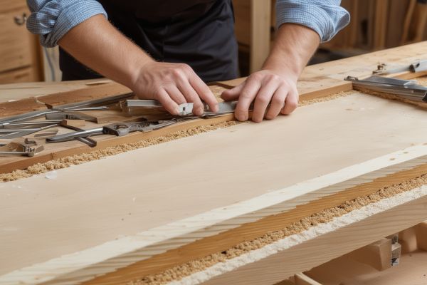 Master cabinetmaker working with precision tools